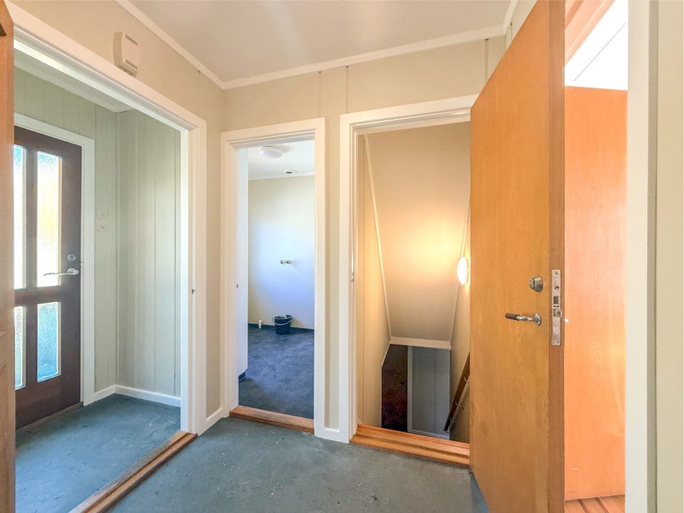 The landing on the main floor connects the rooms.