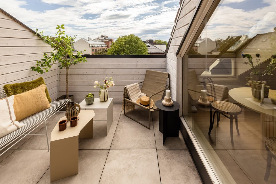 Her har du en flott privat takterrasse på 6m² - perfekt for lange og late sommerdager og -kvelder!