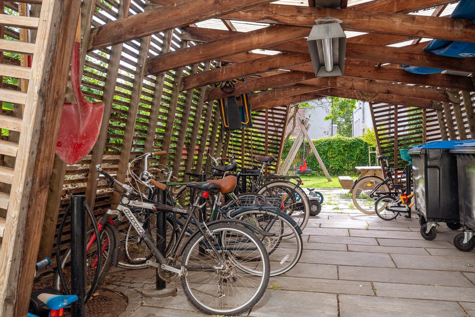 Sykkelparkering i bakgård