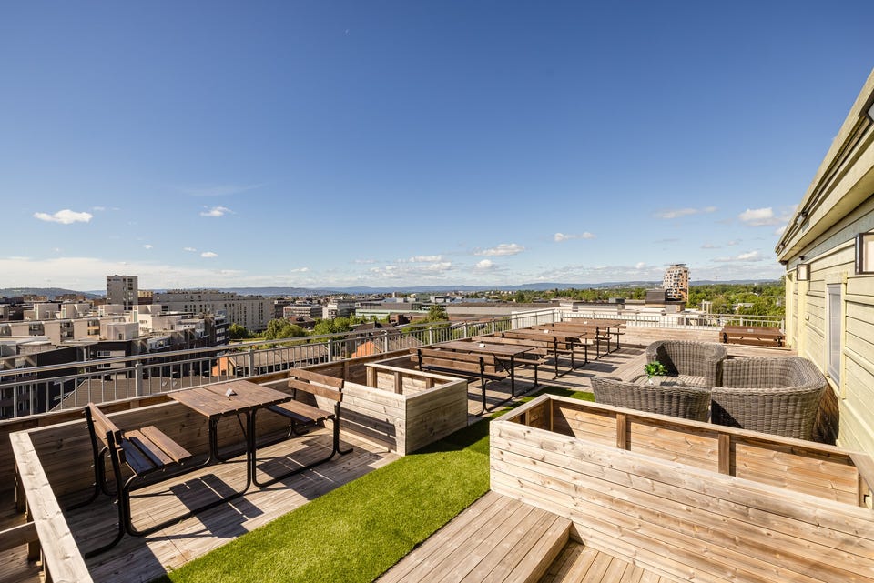 Lys og sentral 1-roms leilighet rett ved BI. IN-ordning. Leilighet fra 2007* | felles, solrik takterrasse.