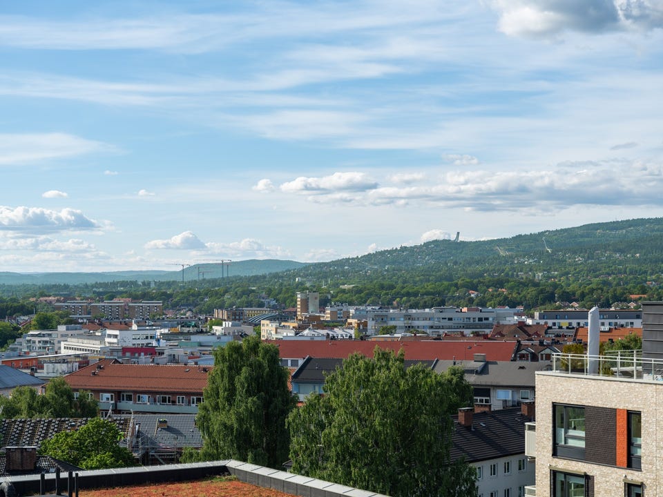 Utsikt mot Holmenkollen mot vest.