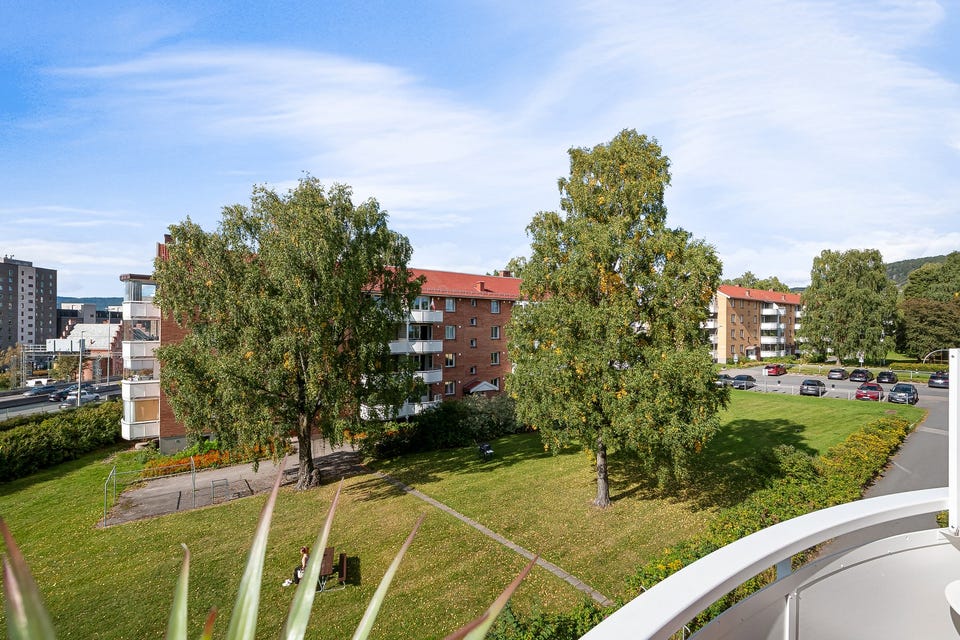 Utsikt fra balkongen.