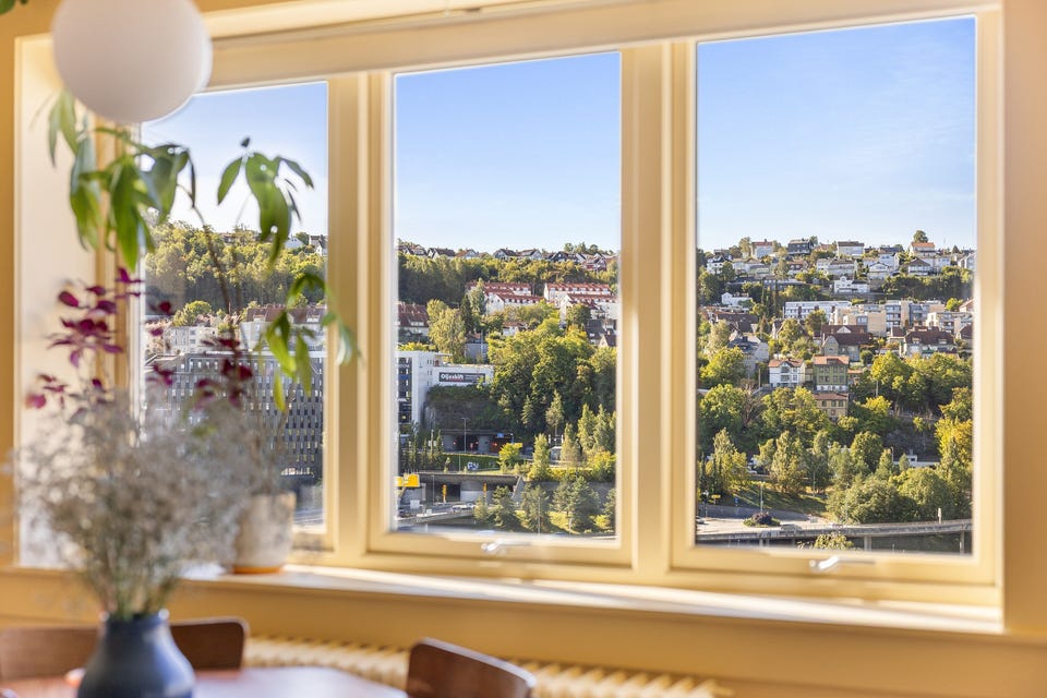 Flott utsikt mot Ekebergåsen.
