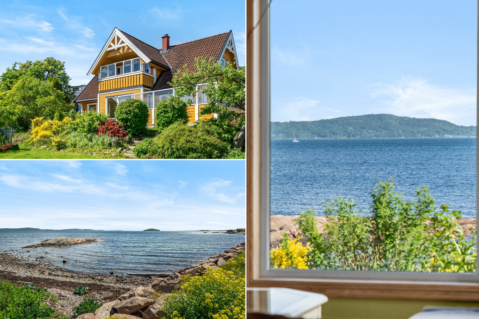 Fantastisk enebolig ved strandsonen med havutsikt over to plan | Stort potensiale | Hage, terrasse og balkong