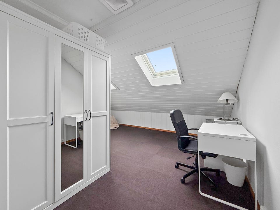 Soverom 2 med skråtak og takvindu