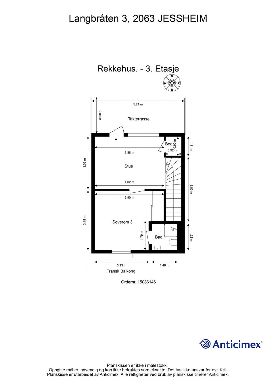 Plantegning 3. etasje.
