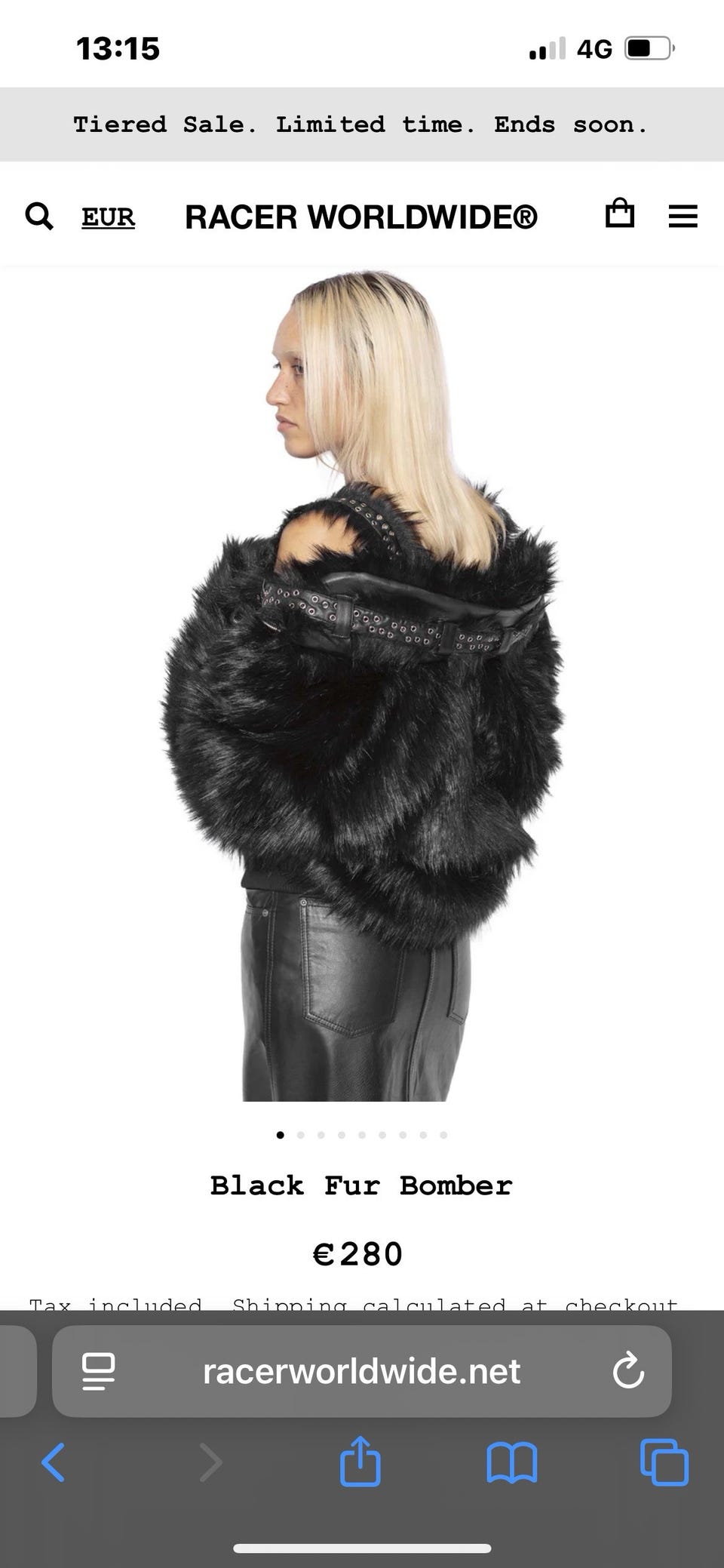 RACER WORLDWIDE Black Fur Bomber L Racer Worldwide Fur Bomber | eBay