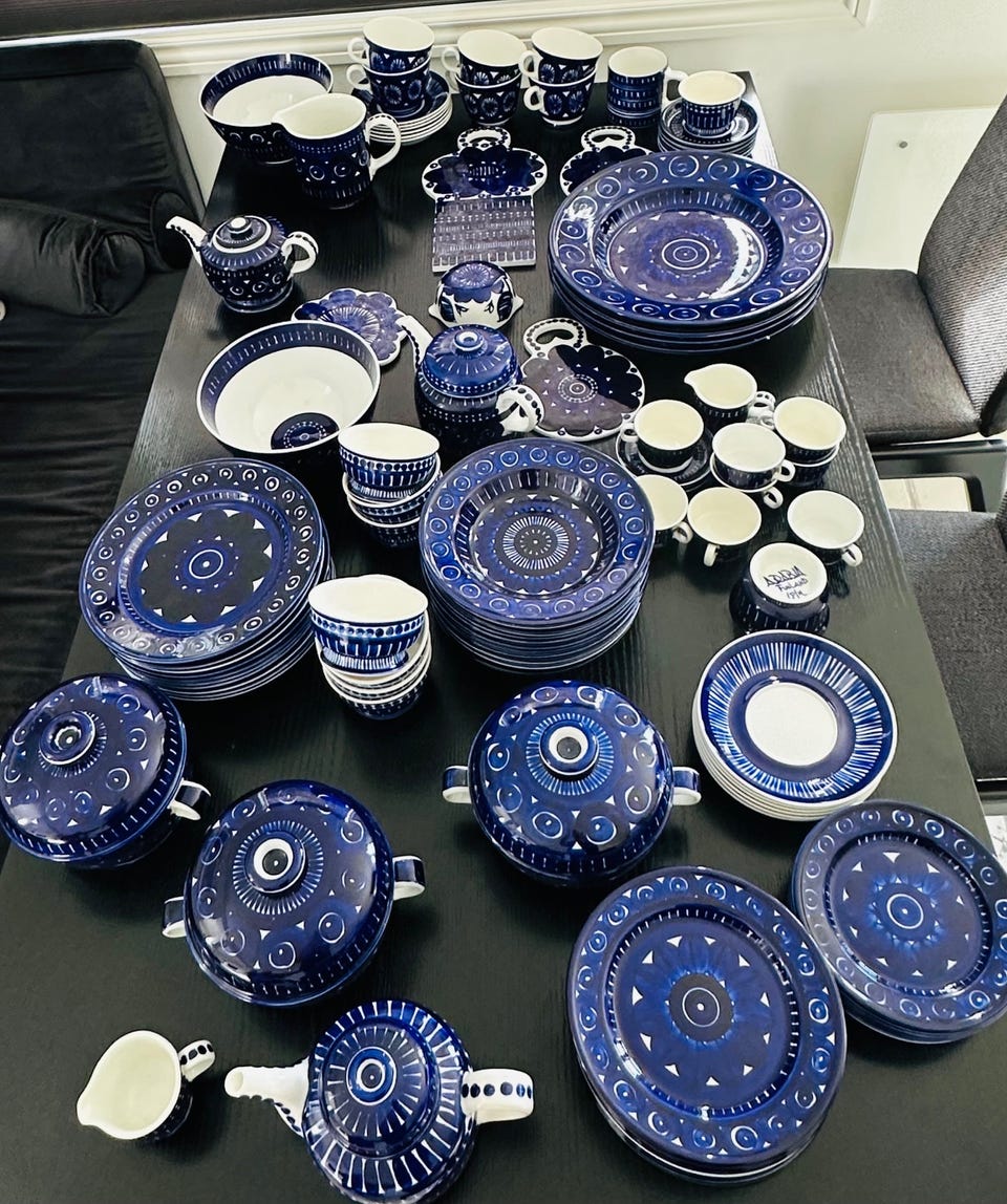 Arabia Valencia stunning plates & bowls by designer Ulla
