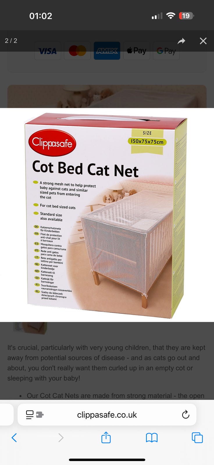Balcony Screen Mesh Generic Clippasafe Baby Bed Cot Insect