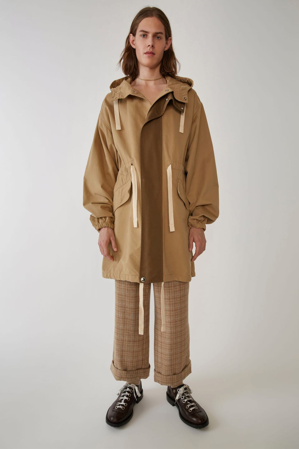 【Acne Studios】Fishtail Parka Acne Studios Jacquard Fishtail Parka Beige/light Blue