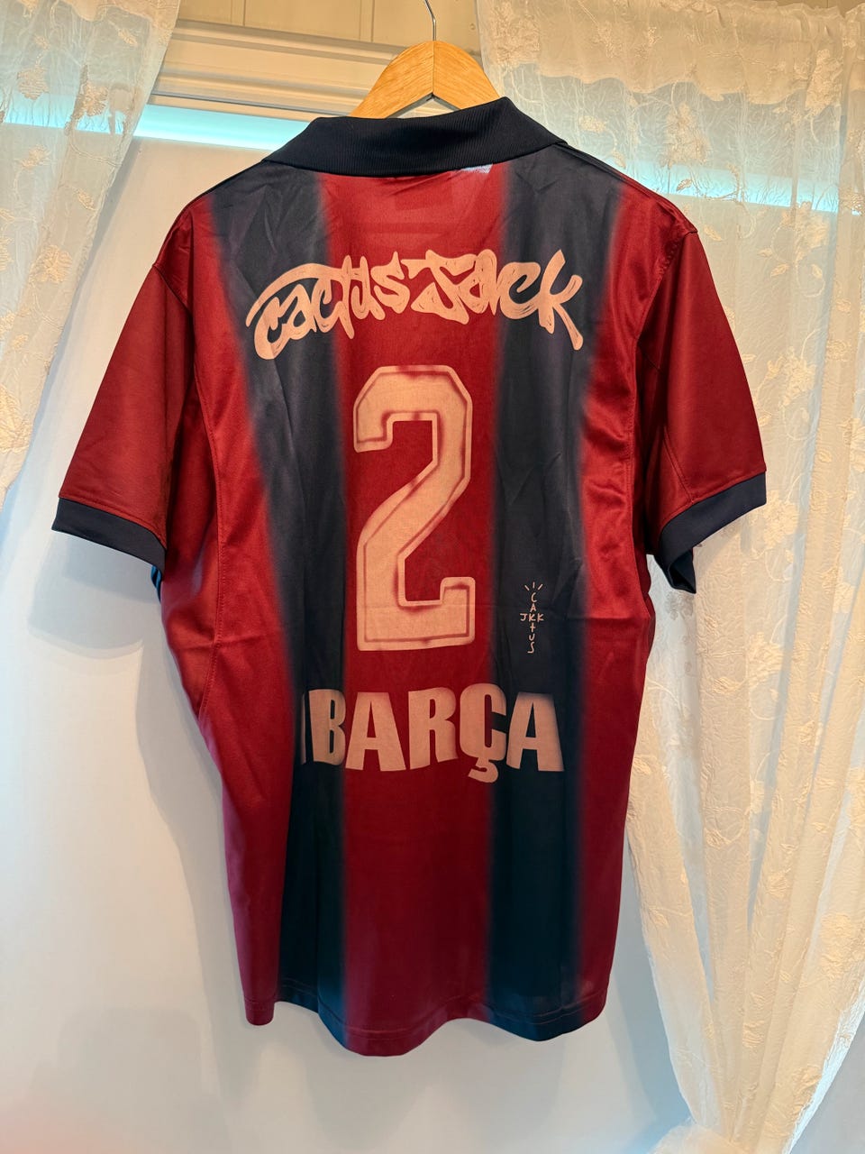 CJ X Nike X FC Barcelona Retro 2000/01 Home Skeleton Jersey