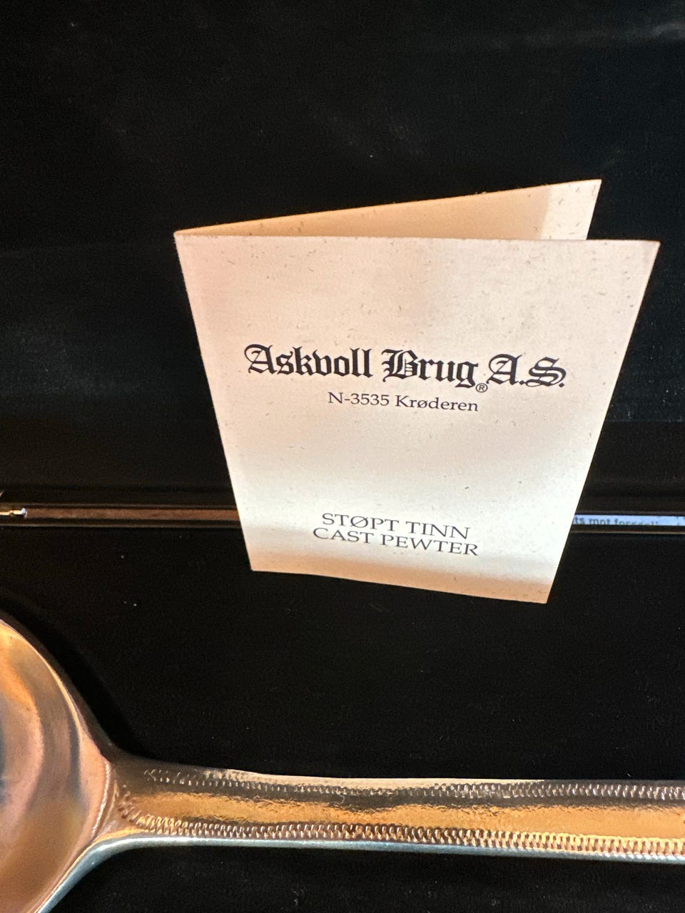 ASKVOLL BRUG STØPT TINN made in Norway Vintage Askvoll Brug Støpt Tin Cast Pewter Extra Large Spoon