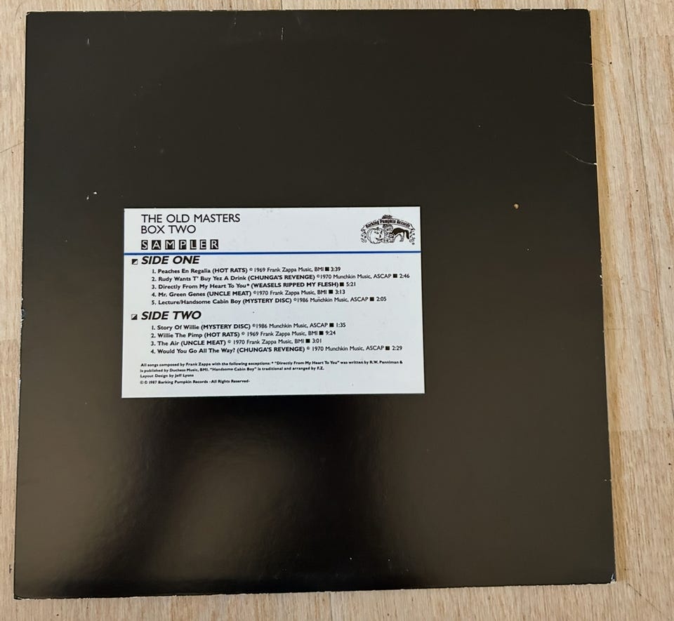 Frank Zappa - The Old Masters box two sampler | FINN-torget