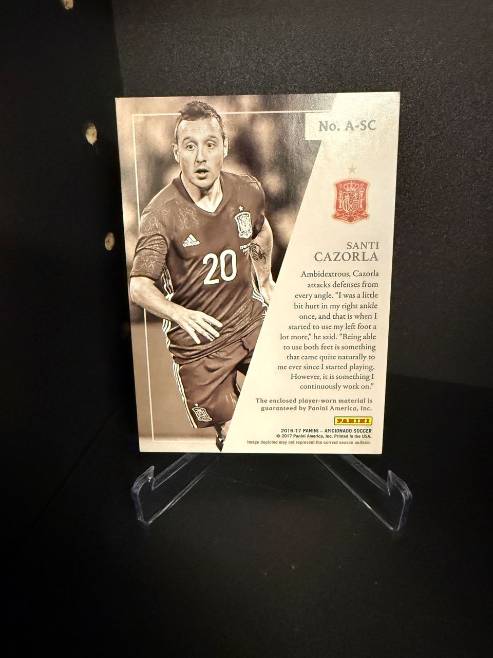 2016-17 Panini Aficionado Santi Cazorla Authentics Prime