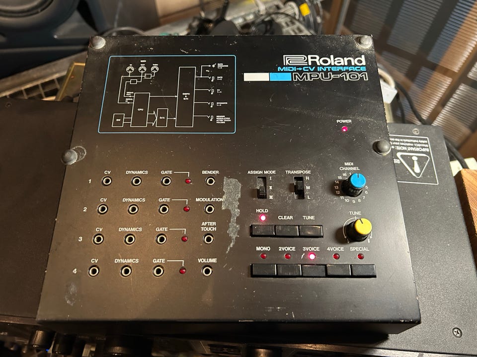 通電OK！ROLAND MPU-101 MIDI-CV INTERFACE Roland MPU-101 Midi to CV Interface Vintage Analog Modular