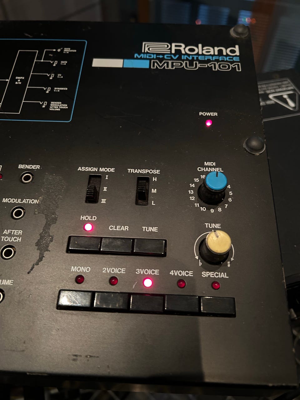 通電OK！ROLAND MPU-101 MIDI-CV INTERFACE Roland MPU-101 Midi to CV Interface Vintage Analog Modular