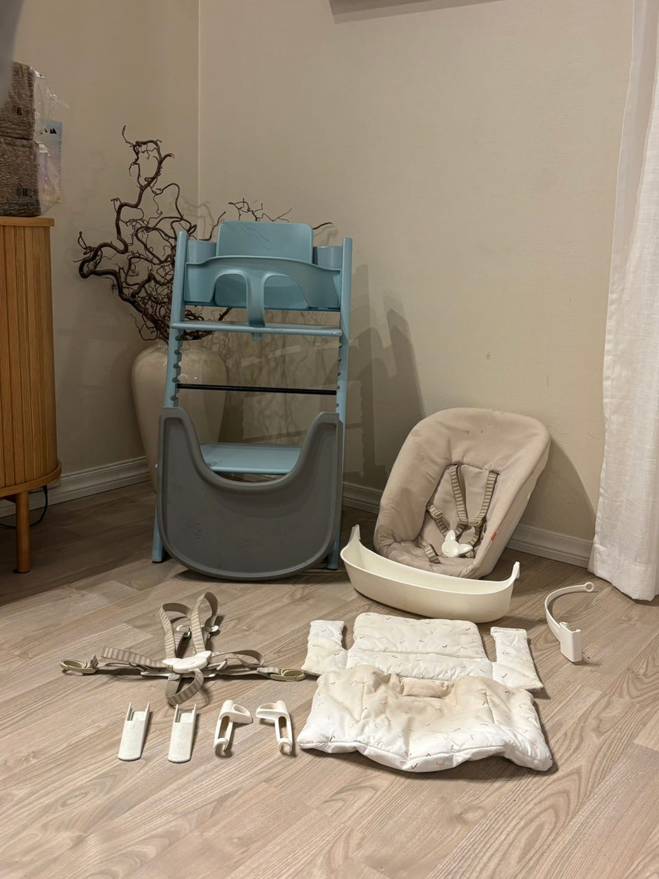 KOMPLETT Stokke tripp trapp stol AQUA BLUE FINN-torget