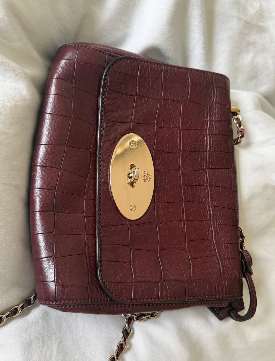 Mulberry Lily oxblood farge i croc embrossed finish FINN-torget