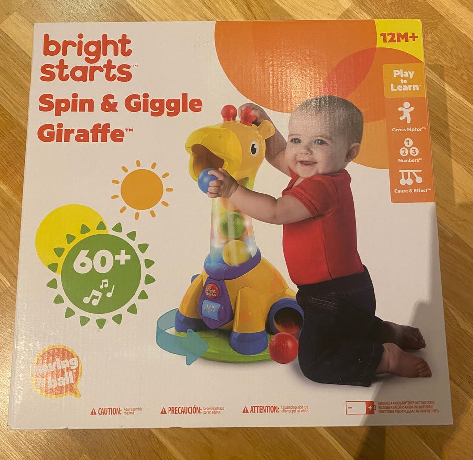 Bright Starts Spin Giggle Giraffe Babyleke for 12+ måneder