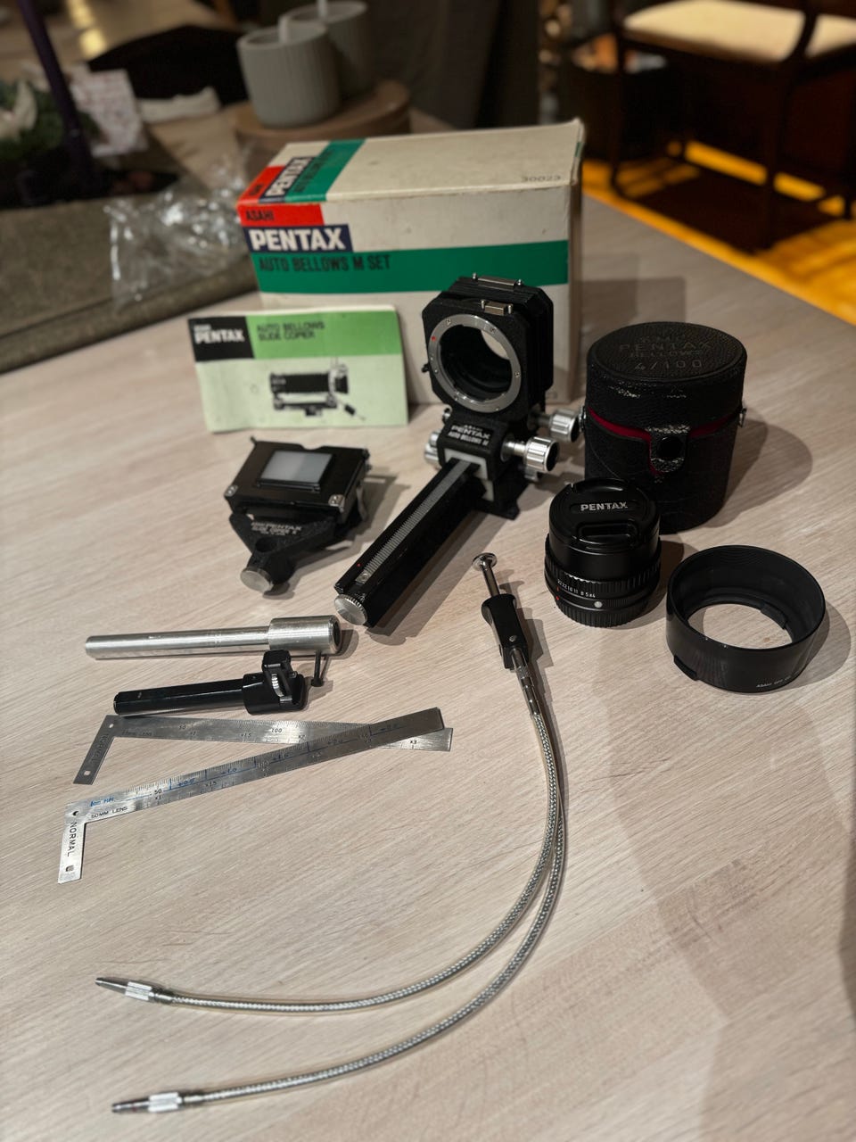 Asahi Pentax Auto Bellows M – makro og Slide Copier, 100mm Bellows