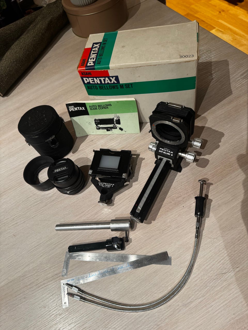 Asahi Pentax Auto Bellows M – makro og Slide Copier, 100mm Bellows