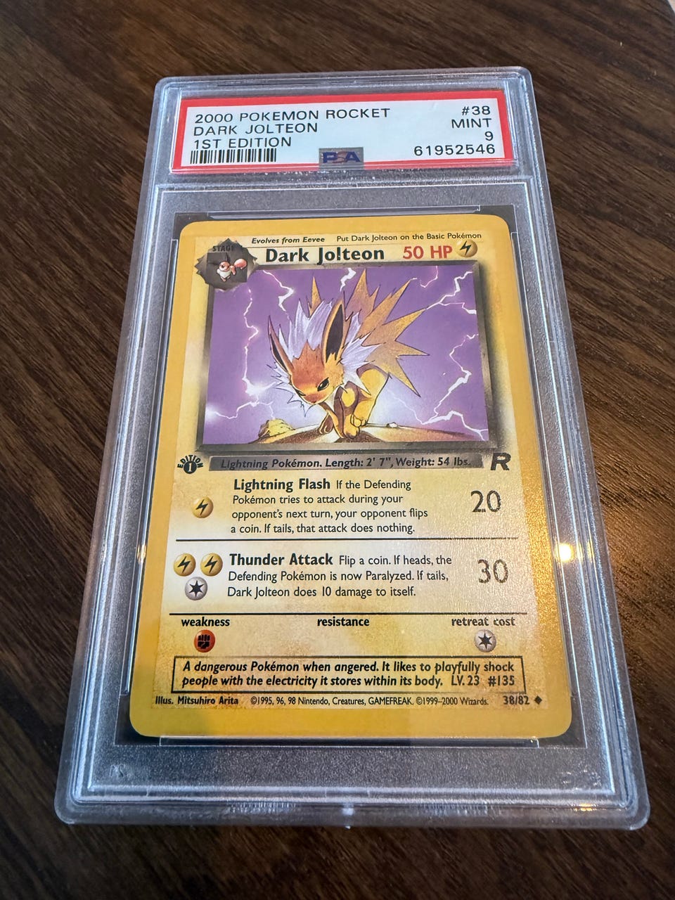 Pokémon Dark Jolteon 1. Edition Team Rocket 38/82 PSA 9 | FINN-torget