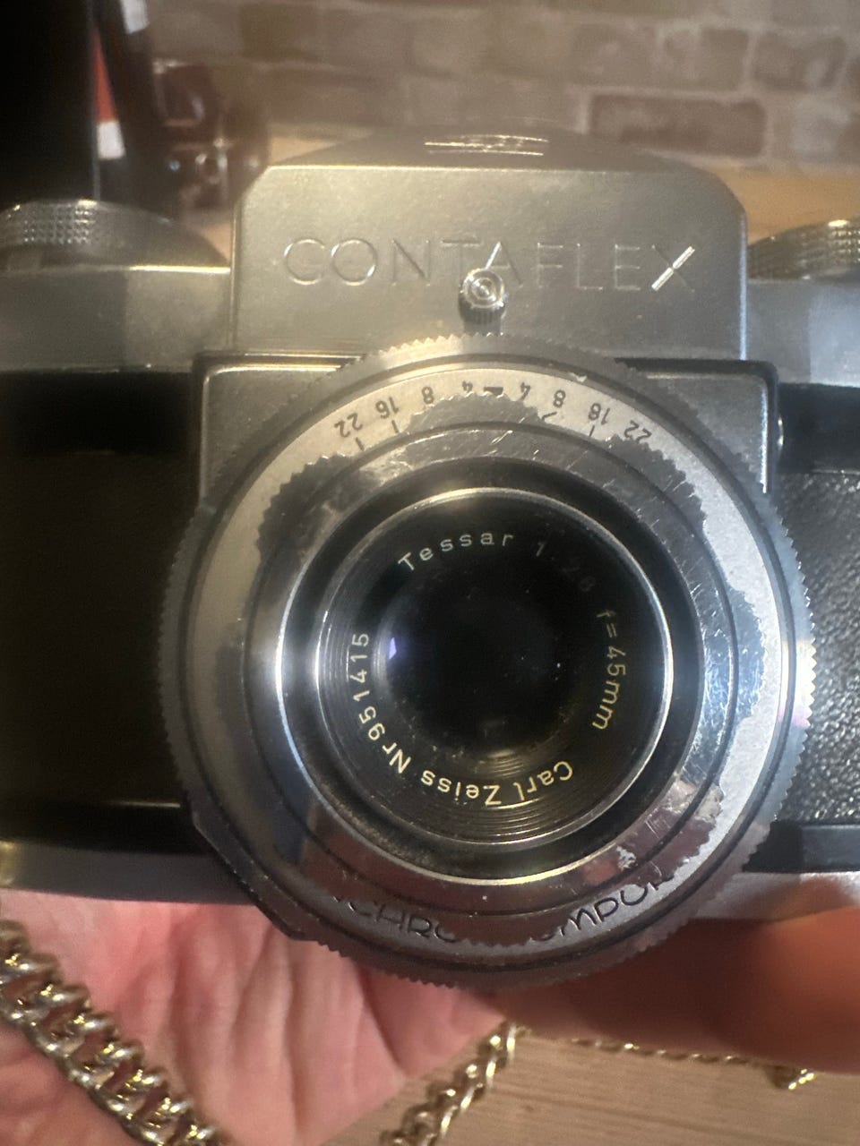 Zeiss Ikon Contaflex analogt kamera med Tessar 45mm objektiv