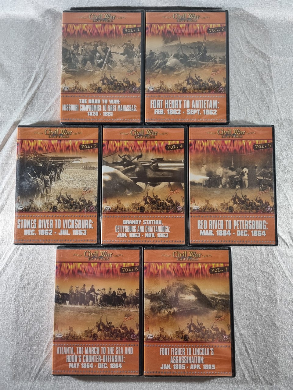 Civil War Battles Volume 1 til 7 DVD Ny Forseglet med Norsk Tekst