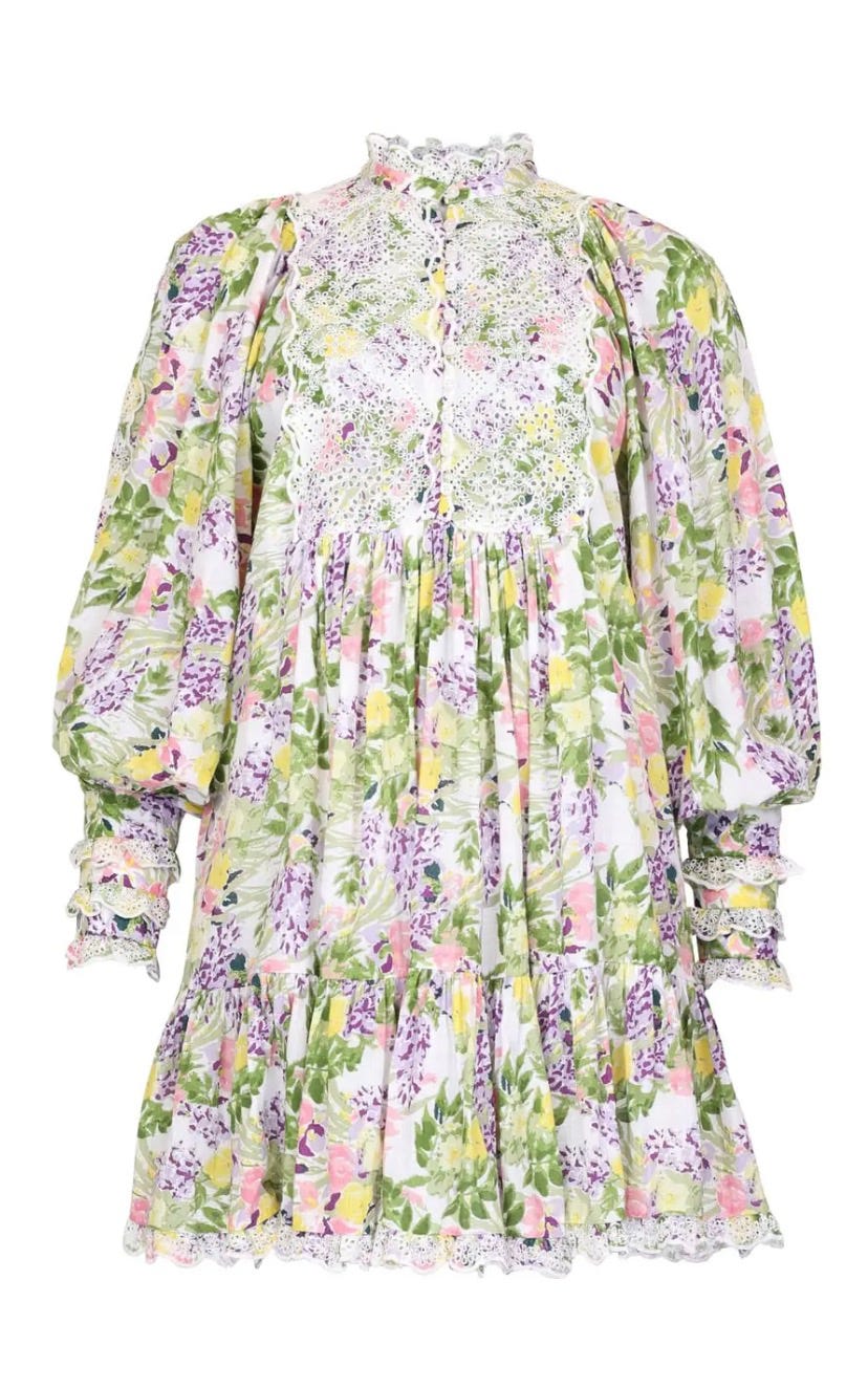byTimo Cotton Slub Shift Dress Summer Lilacs | FINN-torget