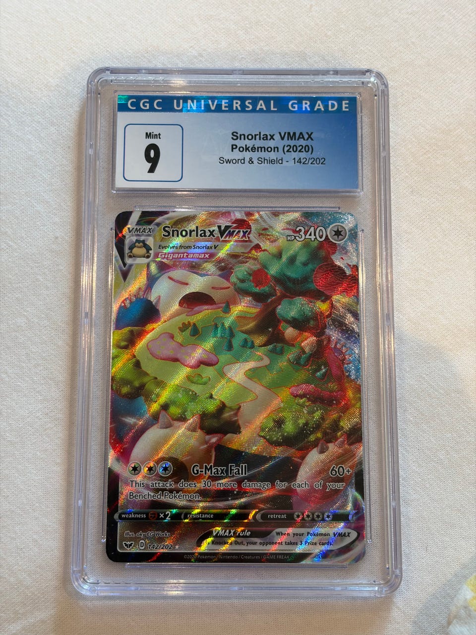 Pokmon Snorlax VMAX 142/202 CGC 9 Blue Label | FINN-torget