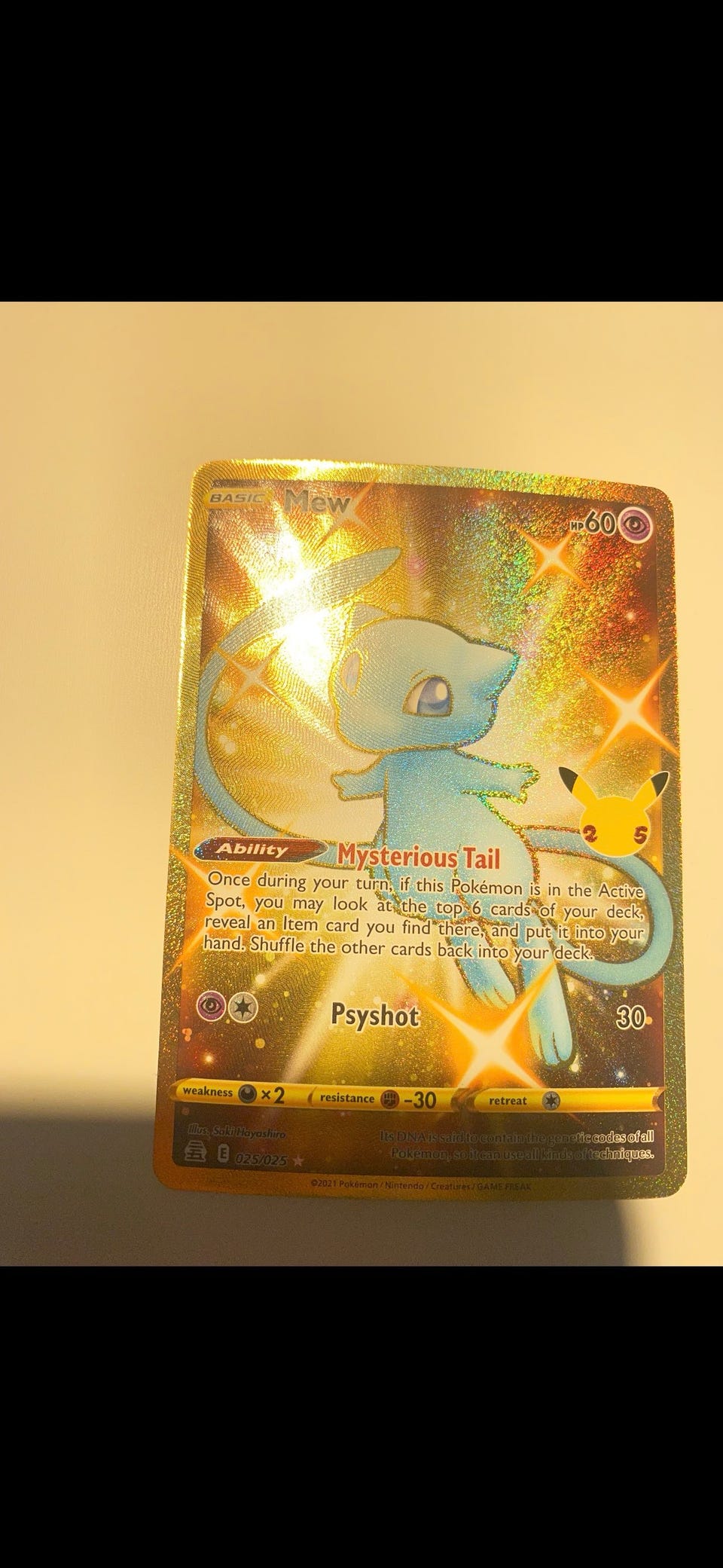Pokmon kort 25th GOLD MEW FULL ART 025/025 | FINN-torget