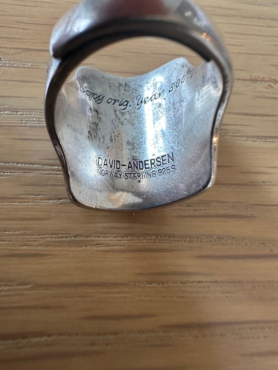 David Andersenサガリング シルバー925 11号　ヴィンテージ David-Andersen ring i sterling sølv – «Copy orig. Year 300» | FINN