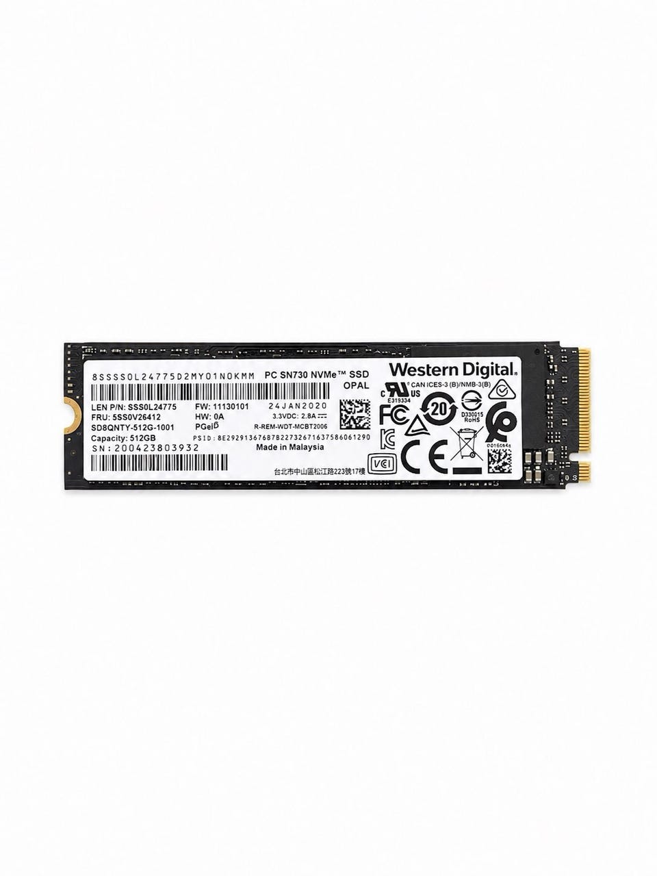 Western Digital 512GB NVMe SN730 動作良好 98 Western Digital PC SN730 NVMe SSD 512GB M.2 | FINN-torget