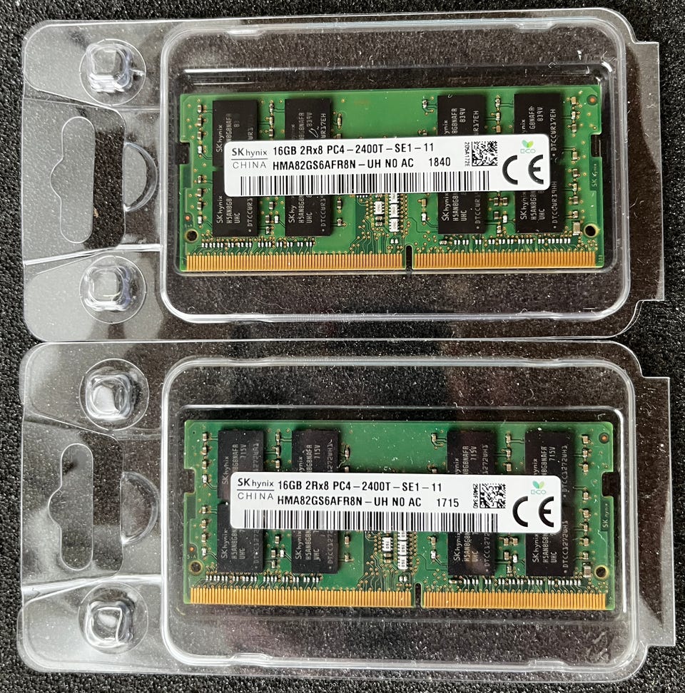 Brukt RAM SK hynix 16GB X 2 =32GB DDR4 2400MHz | FINN-torget