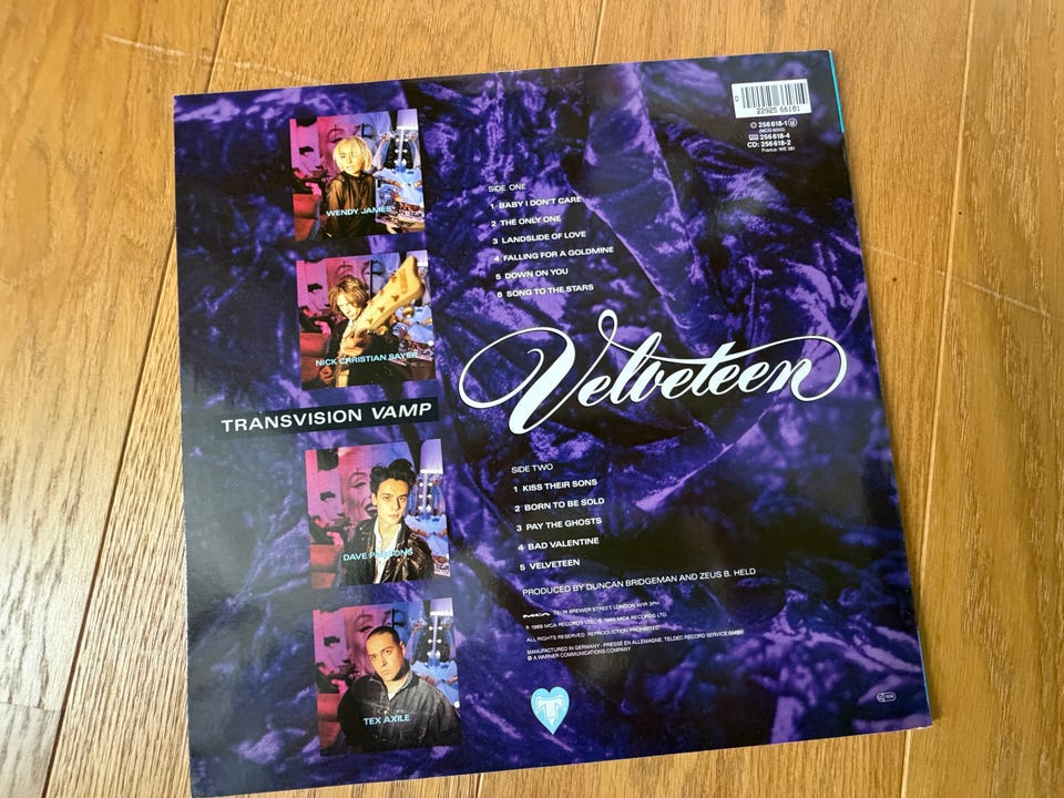 Transvision Vamp – Velveteen (1989) LP | FINN-torget