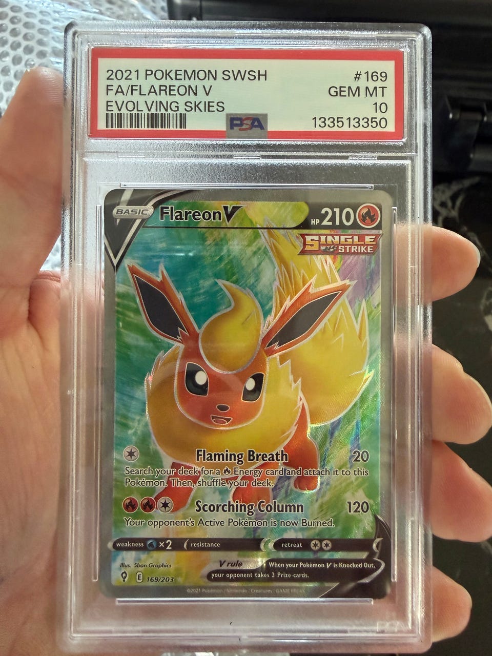 2021 ポケモンカード Flareon V PSA 10 Pokemon Flareon V Evolving Skies PSA 10 kort | FINN-torget
