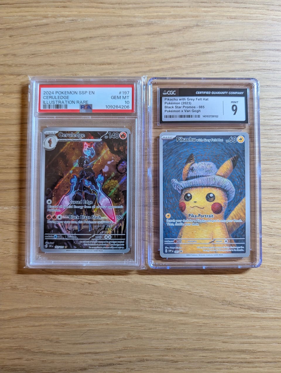 Pikachu Grey Felt Hat SVP 085 og Ceruledge 197 i PSA 10 | FINN-torget