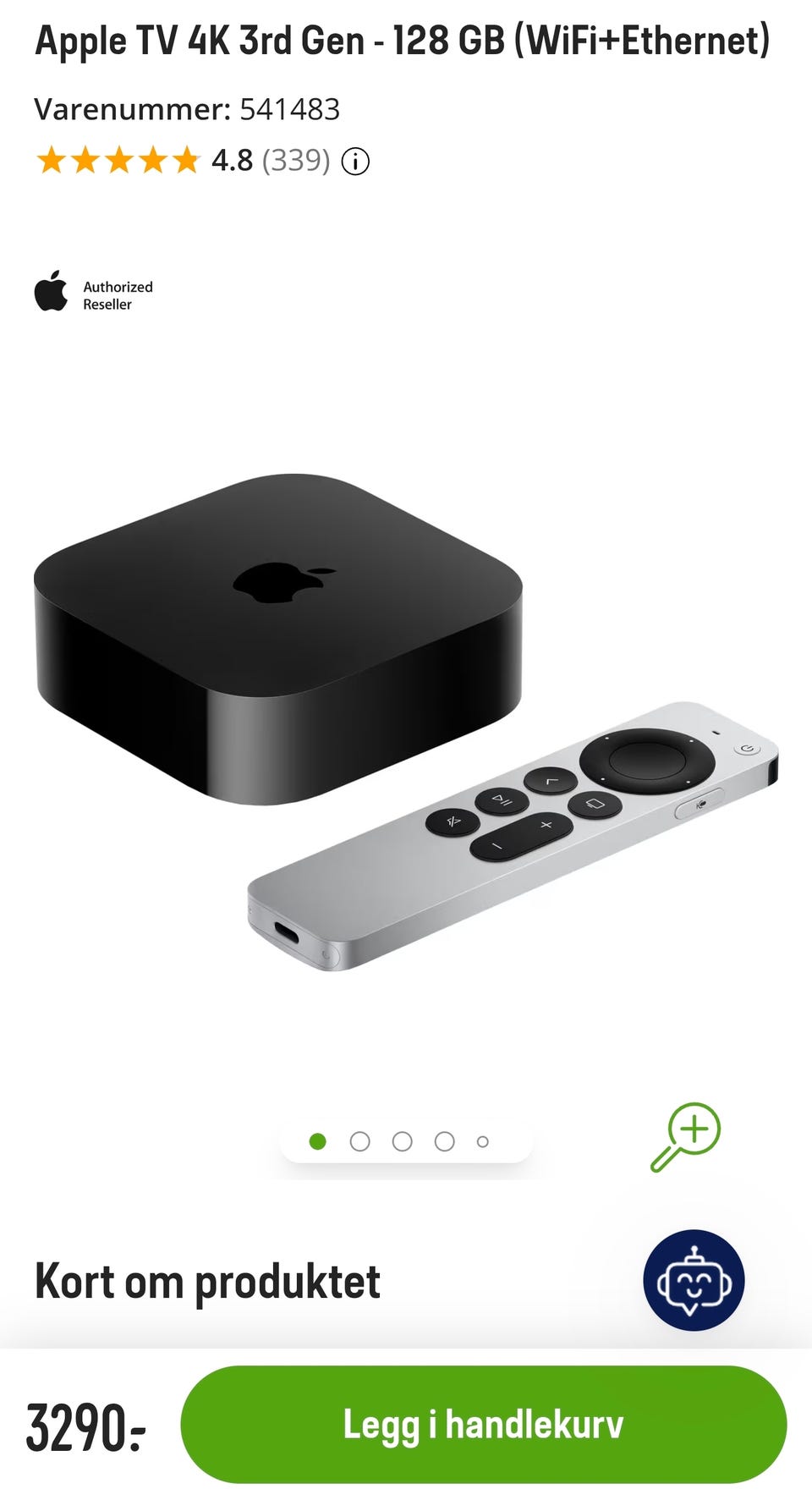 NY Apple TV 4K 3rd Gen - 128 GB (WiFi+Ethernet) | FINN-torget