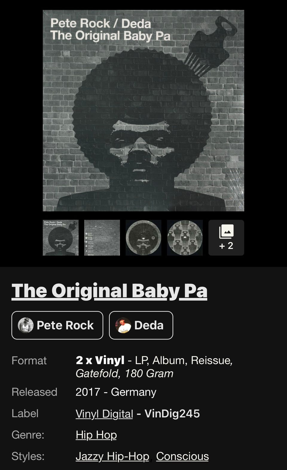Pete Rock and Deda - The Original Baby Pa Vinyl | FINN-torget