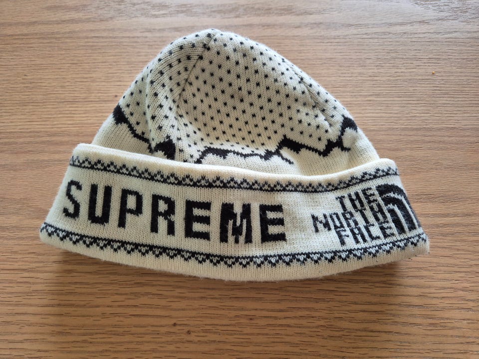 Supreme x The North Face Fold Beanie White | FINN-torget