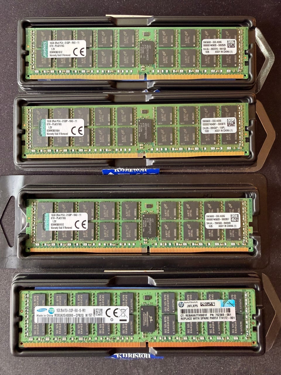 Samsung DDR4 ECC RDIMM 64GB(16GB×4枚セット) 64GB DDR4 ECC RDIMM serverminne (4x16GB, Kingston/Samsung) | FINN