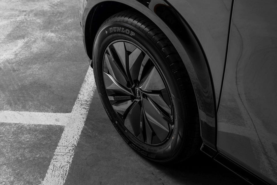 Helsvarte aerodynamiske felger med spisse eiker og Dunlop-dekk
