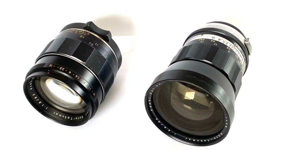 Pentax Auto-Takumar objektiver 35mm og 85mm og flere systemdeler