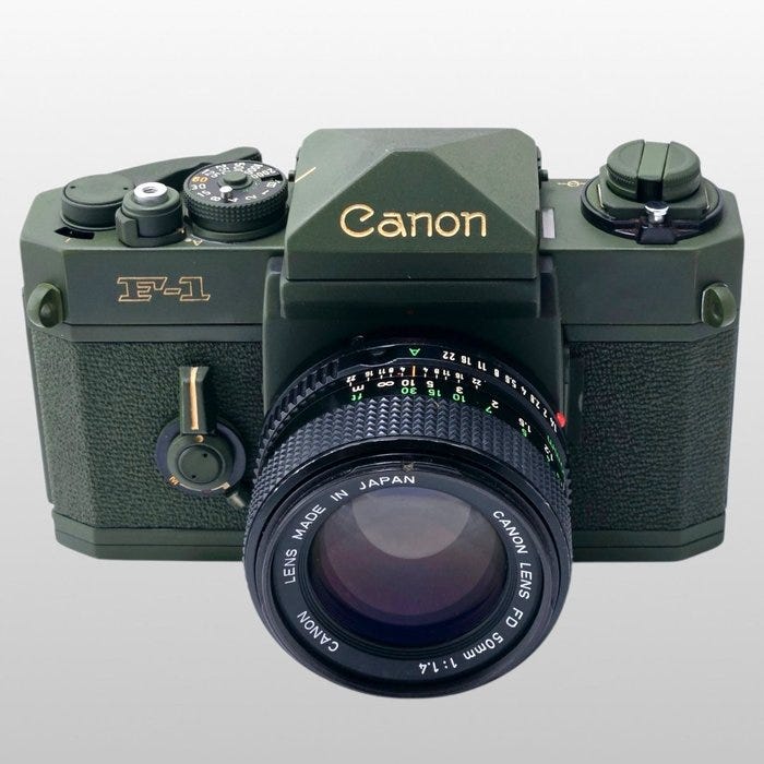 Canon Canon F-1 with NEW FD 50mm F1.4 Olive Drab Repaint
