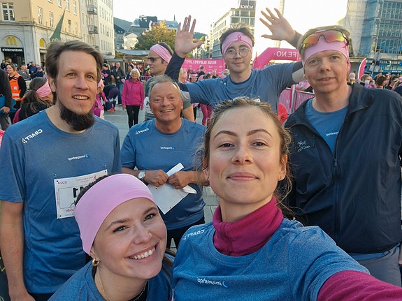 Sosiale aktiviteter prioriteres høyt. Her fra Rosa sløyfeløpet.