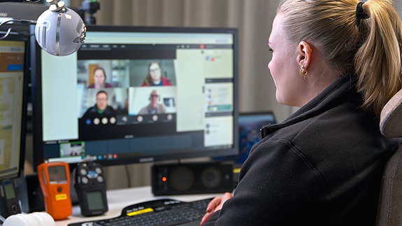 Kursdeltakere på skjerm.