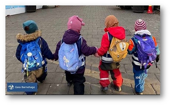 Gaia barnehage utforsker nærområdet.