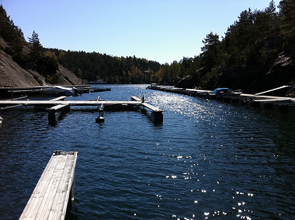 Båtplasser i kilen like nedenfor feltet