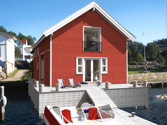 Feriehus med egen brygge og båtplass ved sjøen i Hankøsundet