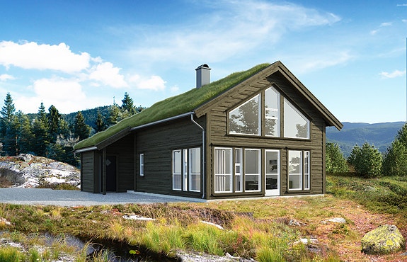 Vardehei med store vindusflater